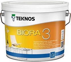 Совершенно матовая грунт-краска для потолков Teknos Biora 3  / Биора 3